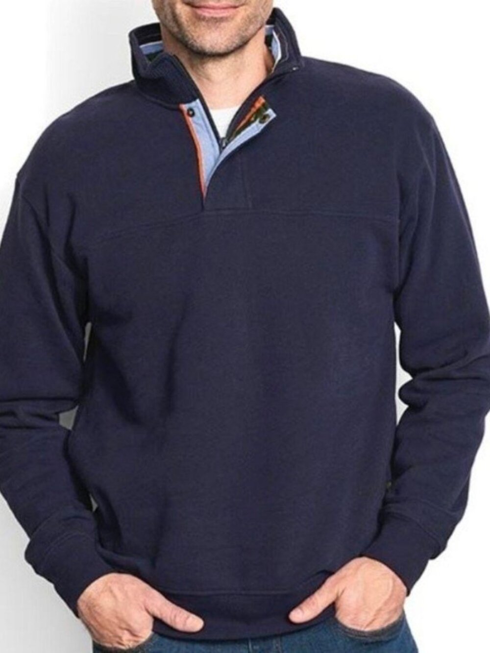 Orvis Quarter Zip Pullover Men's Size Large Navy Blue